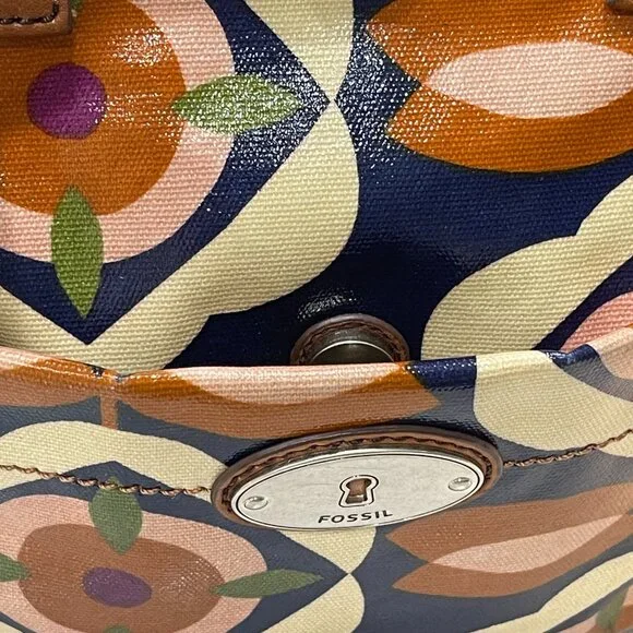 -Mod Bloom Pop – Vintage Fossil Key-Per Mod-Floral Messenger Crossbody Bag - Picture 9 of 16